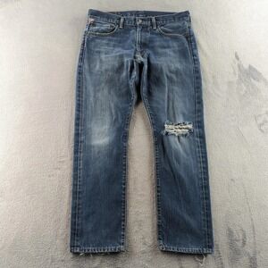 Polo Ralph‎ Lauren Denim & Supply Jeans Mens 34x30 Blue Slim Straight Distressed